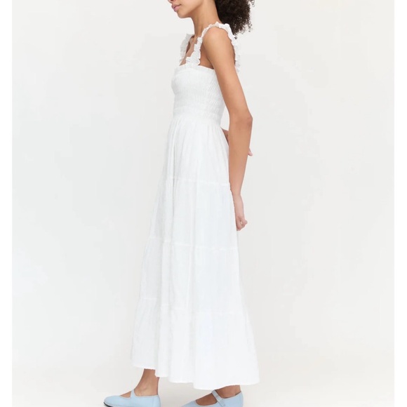 Hill House The Kimmy Nap Dress - White Linear Swiss Dot - Picture 2 of 5